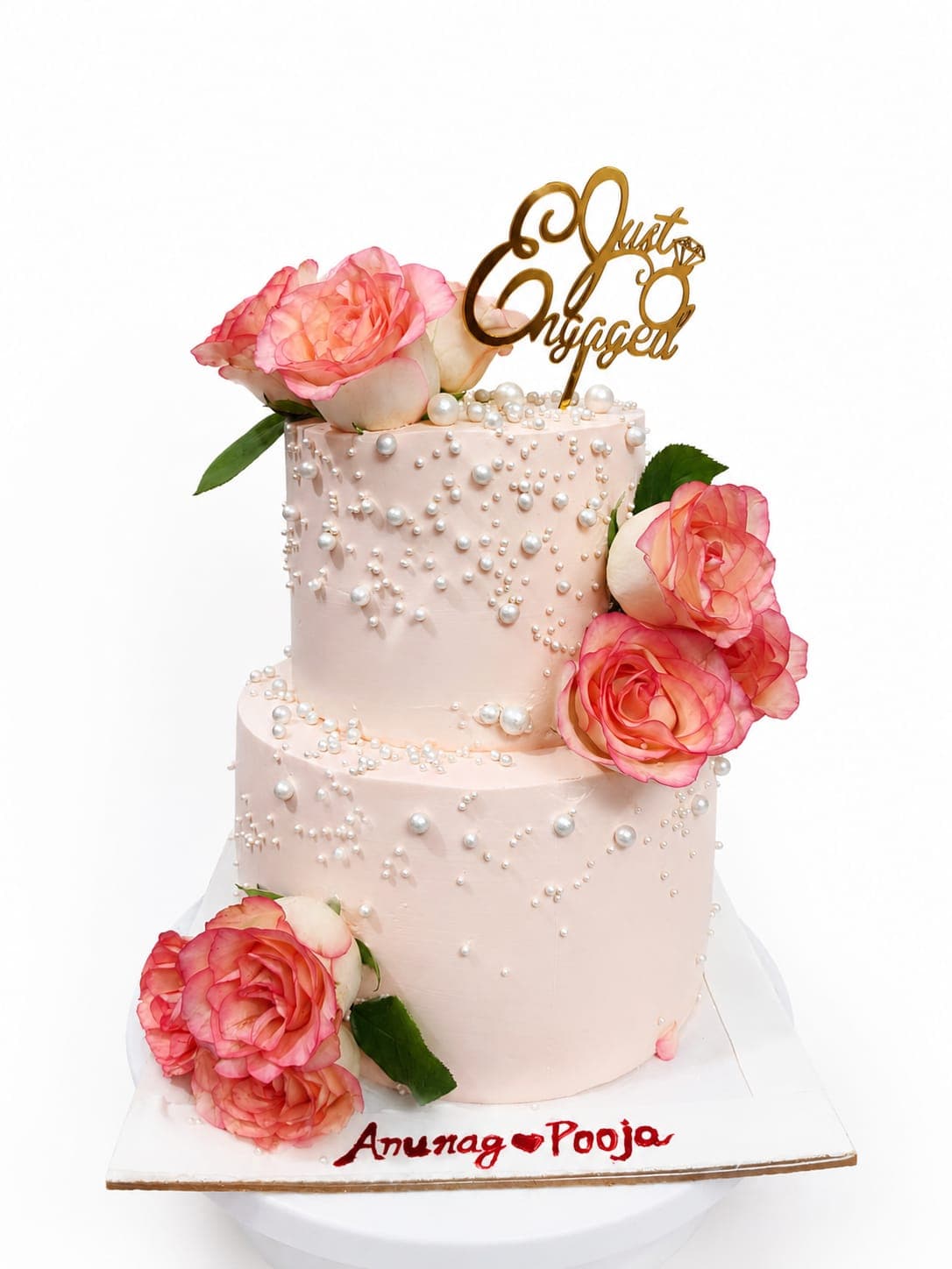 Just Engaged Pearl Cake — image 1